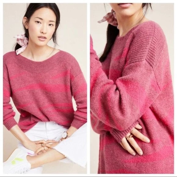 Anthropologie Sweaters - Anthropologie Zebra striped knit pullover